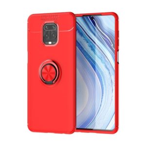 For Xiaomi Redmi Note 9 Pro Max Metal Ring Holder 360 Degree Rotating TPU Case(Red+Red) (OEM)