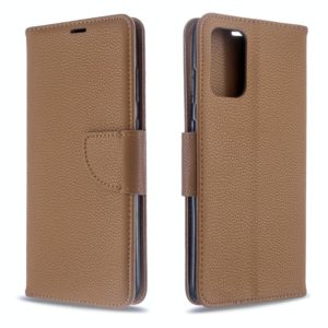 For Galaxy S20 Ultra Litchi Texture Pure Color Horizontal Flip PU Leather Case with Holder & Card Slots & Wallet & Lanyard(Brown) (OEM)