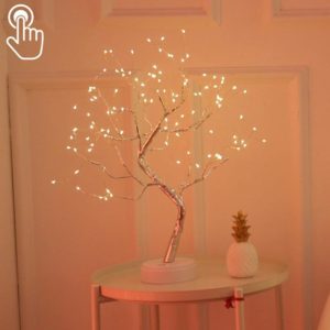 108 LEDs Copper Wire Tree Table Lamp Creative Decoration Touch Control Night Light (Warm White Light) (OEM)