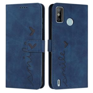 For Tecno Spark 6 Go/Spark Go 2020 Skin Feel Heart Pattern Leather Phone Case(Blue) (OEM)