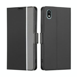 For Sony Xperia Ace III Twill Texture Side Button Leather Phone Case(Black) (OEM)