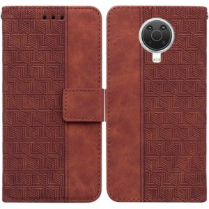 For Nokia G10 / G20 Geometric Embossed Leather Phone Case(Brown) (OEM)
