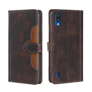 For ZTE Blabe A5 2020 Skin Feel Straw Hat Magnetic Buckle Leather Phone Case(Brown) (OEM)
