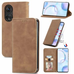 For Honor 50 Retro Skin Feel Business Magnetic Horizontal Flip Leather Case with Holder & Card Slots & Wallet & Photo Frame(Brwon) (OEM)
