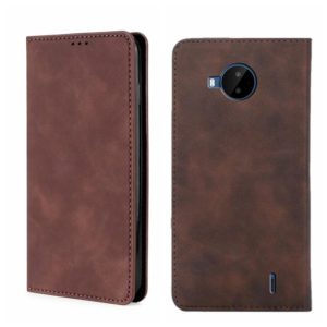 For Nokia C20 Plus Skin Feel Magnetic Horizontal Flip Leather Phone Case(Dark Brown) (OEM)
