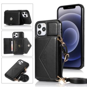 For iPhone 12 mini Multi-functional Cross-body Card Bag TPU+PU Back Cover Case with Holder & Card Slot & Wallet (Black) (OEM)