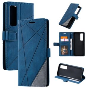For Huawei nova 7 Pro 5G Skin Feel Splicing Horizontal Flip Leather Case with Holder & Card Slots & Wallet & Photo Frame(Blue) (OEM)