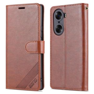 For Honor 60 AZNS Sheepskin Texture Flip Leather Phone Case(Brown) (AZNS) (OEM)