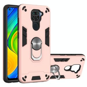 For Xiaomi Redmi Note 9 2 in 1 Armour Series PC + TPU Protective Case with Ring Holder(Rose Gold) (OEM)