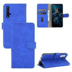 For Huawei Honor 20 / nova 5T Solid Color Skin Feel Magnetic Buckle Horizontal Flip Calf Texture PU Leather Case with Holder & Card Slots & Wallet(Blue) (OEM)