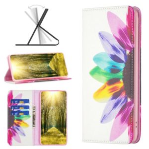 For Nokia G11 / G21 Colored Drawing Pattern Invisible Magnetic Leather Phone Case(Sun Flower) (OEM)