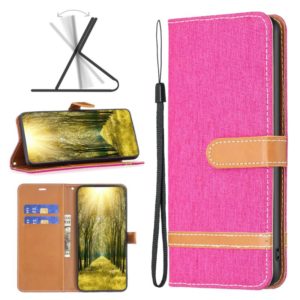 For Nokia G11 / G21 Color Matching Denim Texture Horizontal Flip Leather Case(Rose Red) (OEM)