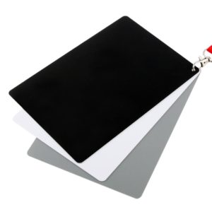 3 in 1 Black White Gray Balance Card / Digital Gray Card with Strap, Works with Any Digital Camera, File Form: RAW and JPEG, Size: 8.7cm x 5.5cm (OEM)