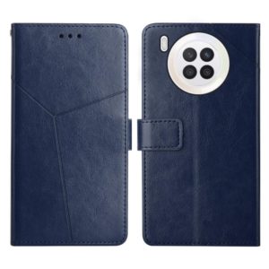For Huawei nova 8i Y Stitching Horizontal Flip Leather Phone Case(Blue) (OEM)