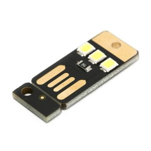 10 PCS Mini Pocket Card USB Power Keychain LED Night Light(Black) (OEM)