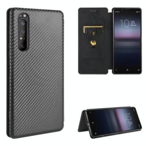 For Sony Xperia 1 II Carbon Fiber Texture Horizontal Flip TPU + PC + PU Leather Case with Card Slot(Black) (OEM)