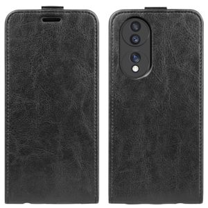For Honor 70 R64 Texture Vertical Flip Leather Phone Case(Black) (OEM)