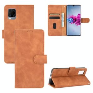 For ZTE Axon 11 5G Solid Color Skin Feel Magnetic Buckle Horizontal Flip Calf Texture PU Leather Case with Holder & Card Slots & Wallet(Brown) (OEM)