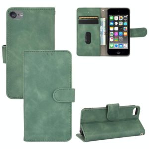 For iPod Touch 6 & 5 Solid Color Skin Feel Magnetic Buckle Horizontal Flip Calf Texture PU Leather Case with Holder & Card Slots & Wallet(Green) (OEM)