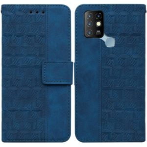 For Infinix Hot 10 X682 Geometric Embossed Leather Phone Case(Blue) (OEM)
