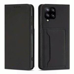 For Samsung Galaxy A42 Strong Magnetism Liquid Feel Horizontal Flip Leather Case with Holder & Card Slots & Wallet(Black) (OEM)