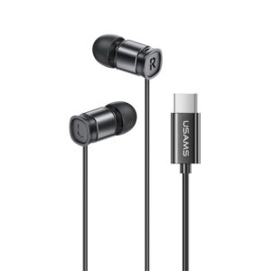USAMS EP-46 Mini Type-C / USB-C Aluminum Alloy In-Ear Wired Earphone with Digital Chip, Length: 1.2m(Black) (USAMS) (OEM)