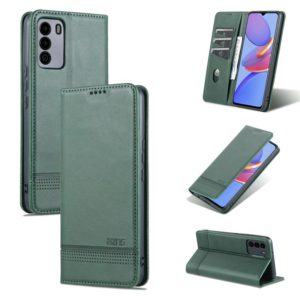 For U-MAGIC 30e AZNS Magnetic Calf Texture Horizontal Flip Leather Case with Card Slots & Holder & Wallet(Dark Green) (AZNS) (OEM)