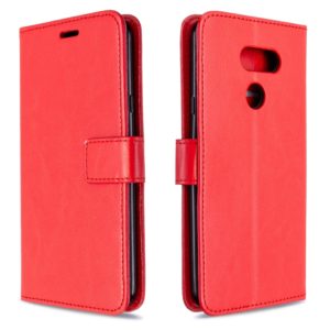 For LG K40S Crazy Horse Texture Horizontal Flip Leather Case with Holder & Card Slots & Wallet & Photo Frame(Red) (OEM)