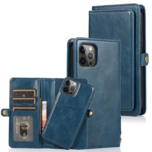 For iPhone 12 / 12 Pro Multiple Card Slots Detachable Magnetic Horizontal Flip Leather Case with Card Slots & Holder & Wallet(Navy Blue) (OEM)