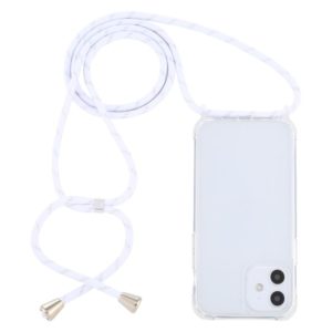 For iPhone 12 mini Transparent Acrylic Airbag Shockproof Phone Protective Case with Lanyard (White Gold) (OEM)