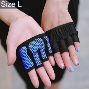 Half Finger Yoga Gloves Anti-skid Sports Gym Palm Protector, Size: L, Palm Circumference: 19cm(Blue) (OEM)