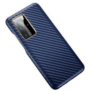 For Huawei P40 Pro Carbon Fiber Leather Texture Kevlar Anti-fall Phone Protective Case(Blue) (OEM)