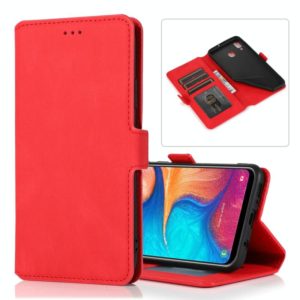 For Samsung Galaxy A20 & A30 Retro Magnetic Closing Clasp Horizontal Flip Leather Case with Holder & Card Slots & Photo Frame & Wallet(Red) (OEM)