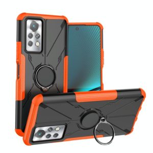 For Infinix Note 11 Pro Armor Bear Shockproof PC + TPU Phone Case with Ring Holder(Orange) (OEM)