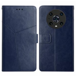 For Honor Magic4 Pro Y Stitching Horizontal Flip Leather Phone Case(Blue) (OEM)