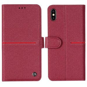 For iPhone XR GEBEI Top-grain Leather Horizontal Flip Protective Case with Holder & Card Slots & Wallet & Photo Frame(Red Wine) (GEBEI) (OEM)