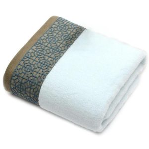 Twist-Free Plain Window Shade Bath Towel(Blue) (OEM)