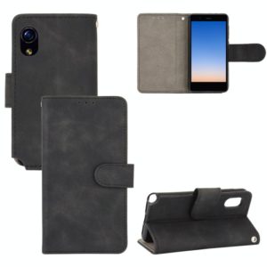 For Rakuten mini Solid Color Skin Feel Magnetic Buckle Horizontal Flip Calf Texture PU Leather Case with Holder & Card Slots & Wallet(Black) (OEM)
