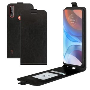 For Motorola Moto E7 Power R64 Texture Single Vertical Flip Leather Protective Case with Card Slots & Photo Frame(Black) (OEM)
