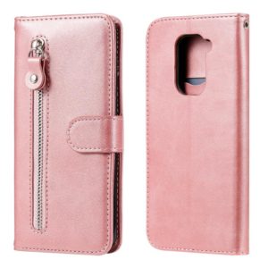 For Xiaomi Redmi Note 9 / 10X 5G Fashion Calf Texture Zipper Horizontal Flip Leather Case with Stand & Card Slots & Wallet Function(Rose Gold) (OEM)