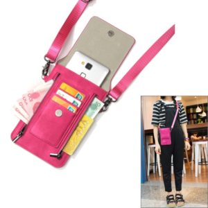 6.3 inch and Below Universal PU Leather Double Zipper Shoulder Carrying Bag with Card Slots & Wallet for Sony, Huawei, Meizu, Lenovo, ASUS, Cubot, Oneplus, Dreami, Oukitel, Xiaomi, Ulefone, Letv, DOOGEE, Vkworld, and other Smartphones (Magenta) (OEM)