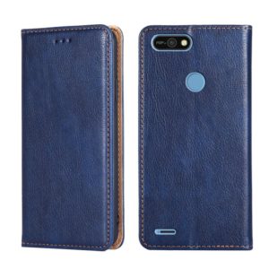 For Tecno Pop 2 / Pop 2 F / Pop 2 Pro Gloss Oil Solid Color Magnetic Leather Phone Case(Blue) (OEM)