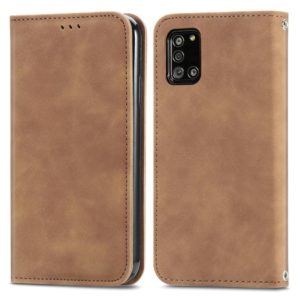 For Samsung Galaxy A31 Retro Skin Feel Business Magnetic Horizontal Flip Leather Case with Holder & Card Slots & Wallet & Photo Frame(Brown) (OEM)
