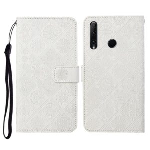 Huawei Honor 20 lite / 10i Ethnic Style Embossed Pattern Horizontal Flip Leather Case with Holder & Card Slots & Wallet & Lanyard(White) (OEM)