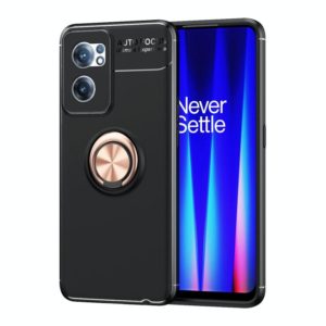 For OnePlus Nord CE 2 5G Metal Ring Holder TPU Phone Case(Black+Rose Gold) (OEM)