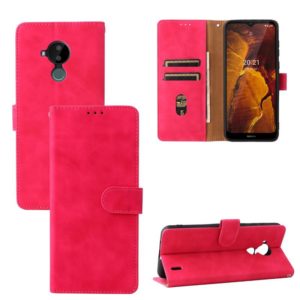 For Nokia C30 Solid Color Skin Feel Magnetic Buckle Horizontal Flip Calf Texture PU Leather Case with Holder & Card Slots & Wallet(Rose Red) (OEM)
