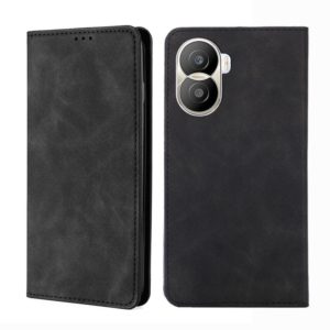 For Honor X40i Skin Feel Magnetic Horizontal Flip Leather Phone Case(Black) (OEM)