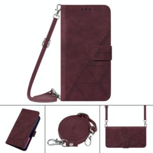 For Infinix X680 Hot 9 play Crossbody 3D Embossed Flip Leather Phone Case(Wine Red) (OEM)