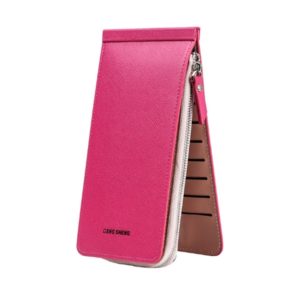 Ultra-thin Wallet Multi-card Position Multi-function Card Package Wallet(Rose Red) (OEM)