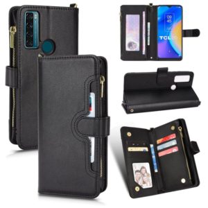 For TCL 20 SE Litchi Texture Zipper Leather Phone Case(Black) (OEM)